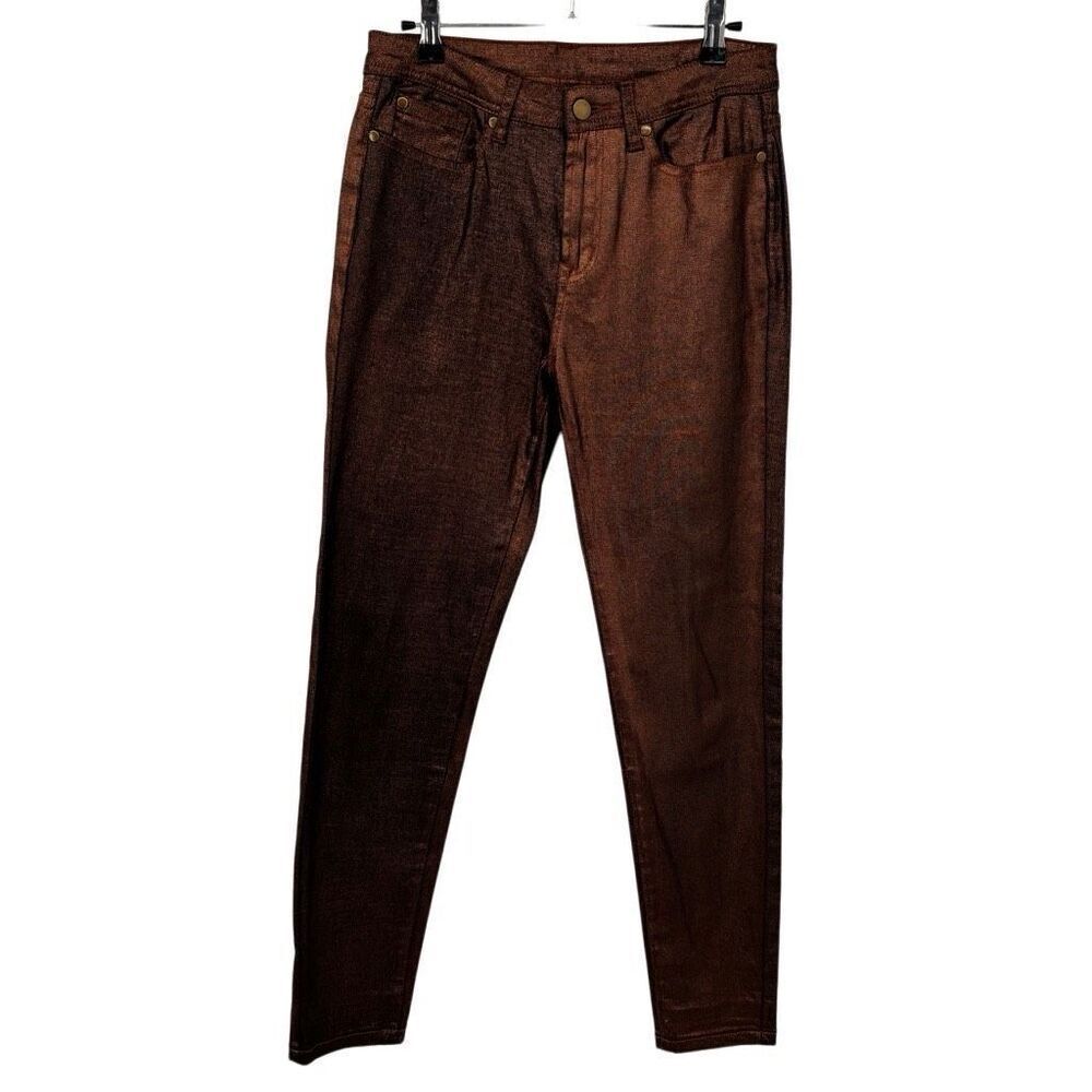 Soft Surroundings‎ Metallic Copper Skinny Jeans Size 4